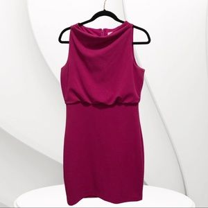 EUC Magenta Badgley Mischka Draped Sheath Dress